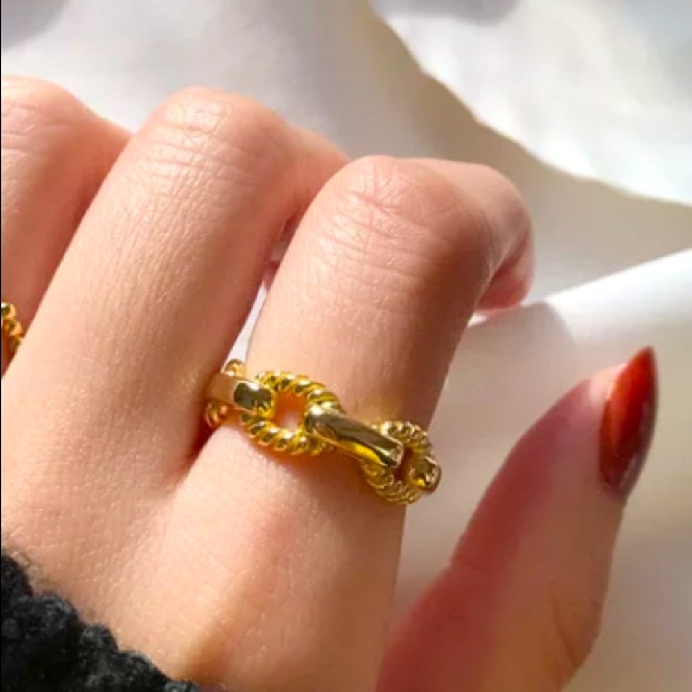 ⛓💛Insta 18K gold plated chain ring - Picture 6 of 8